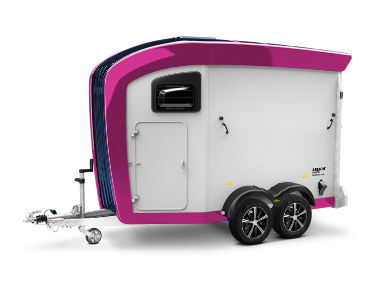 Humbaur Areion Shape vue latérale avec éléments rapportés en poly, couleur bleu foncé et Telemagenta  | © Humbaur GmbH