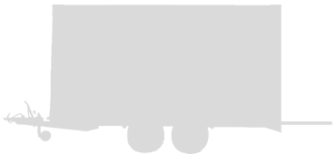 Lift platform trailer with box body silhouette sideview