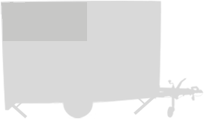 Enkelasser aanhangwagen PurFerro - zonder inrichting silhouet zijaanzicht